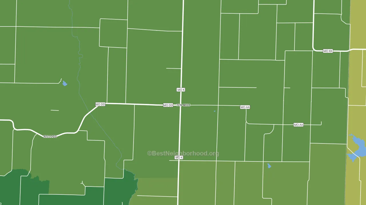 Ten Mile, MO block-group voter-turnout map