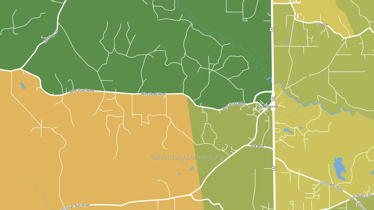 Ten Mile, MS block-group voter-turnout map