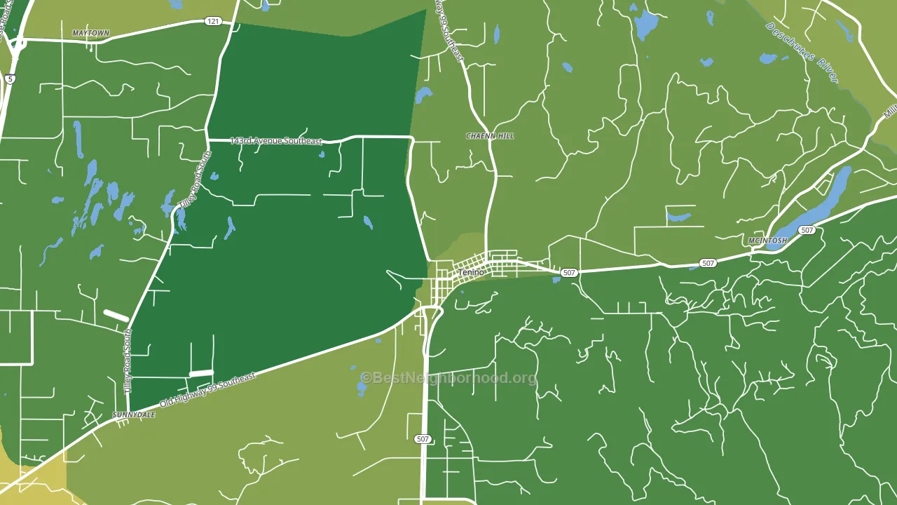 Tenino, WA block-group voter-turnout map