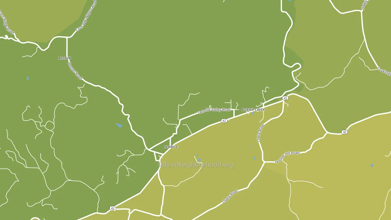 Tenmile, OR block-group voter-turnout map