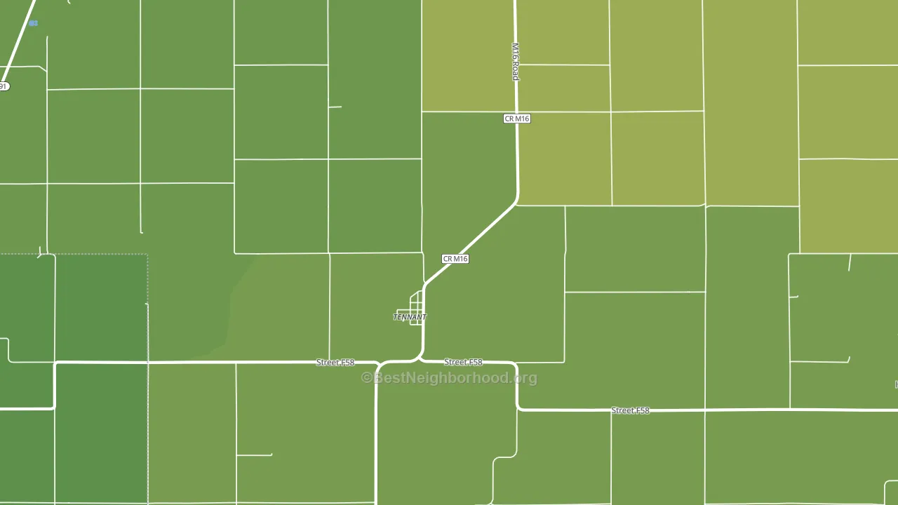 Tennant, IA block-group voter-turnout map