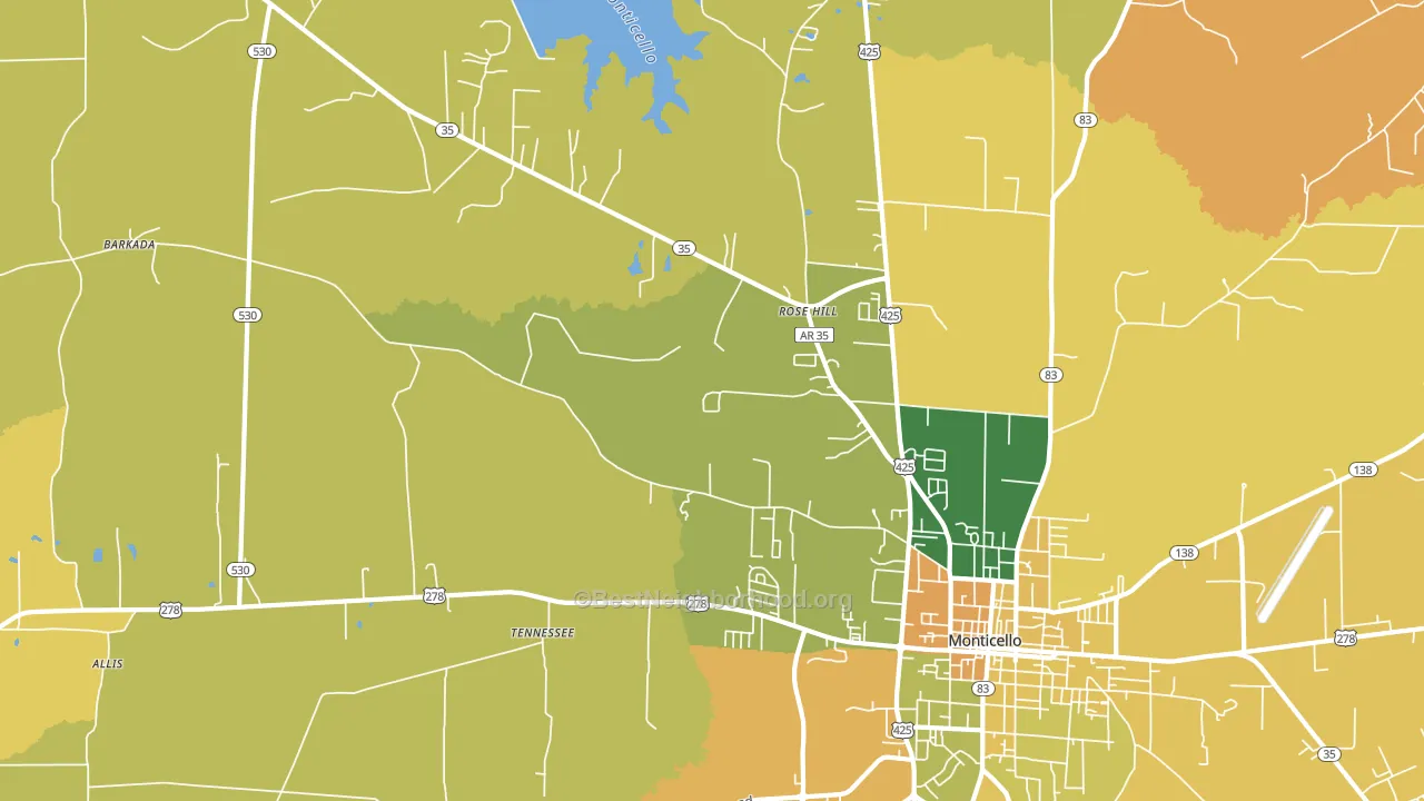Tennessee, AR block-group voter-turnout map