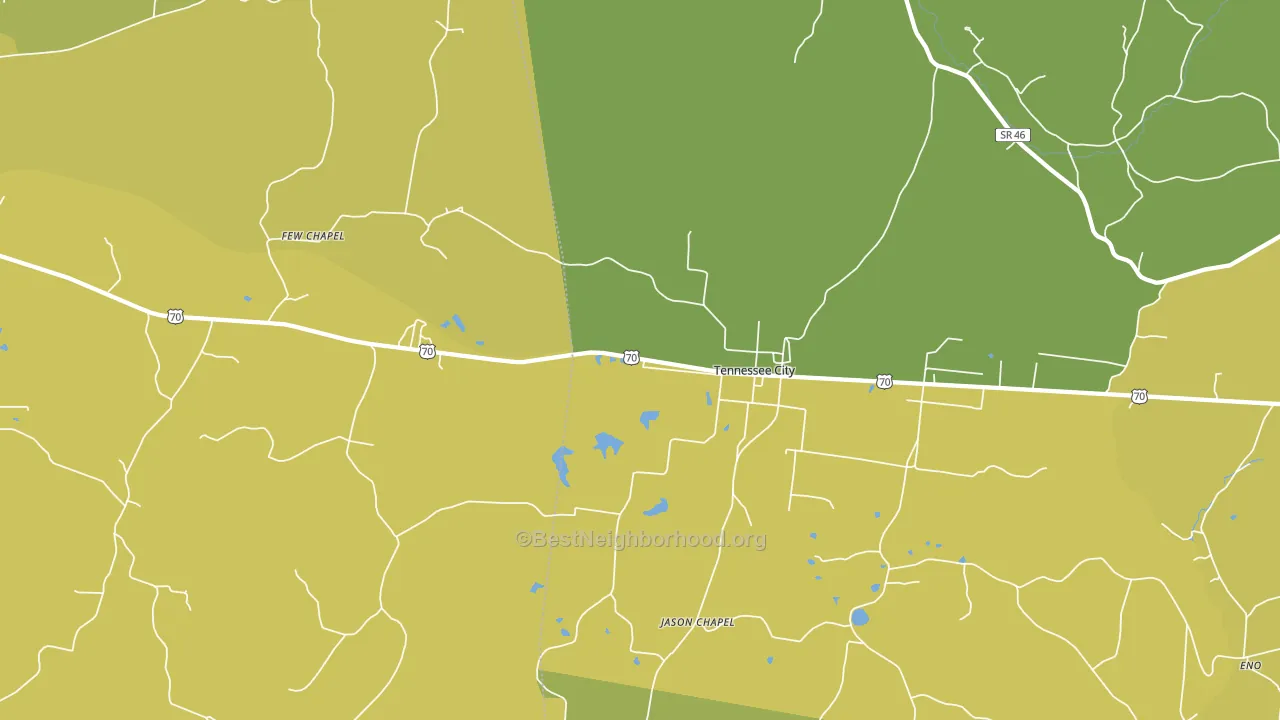 Tennessee City, TN block-group voter-turnout map