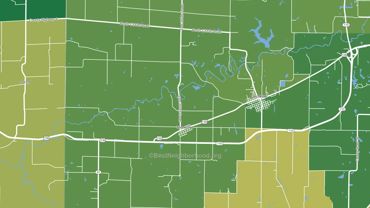 Tennessee, IL block-group voter-turnout map