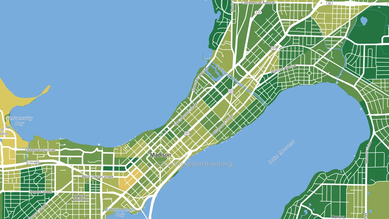 Tenney-Lapham, Madison, WI block-group voter-turnout map