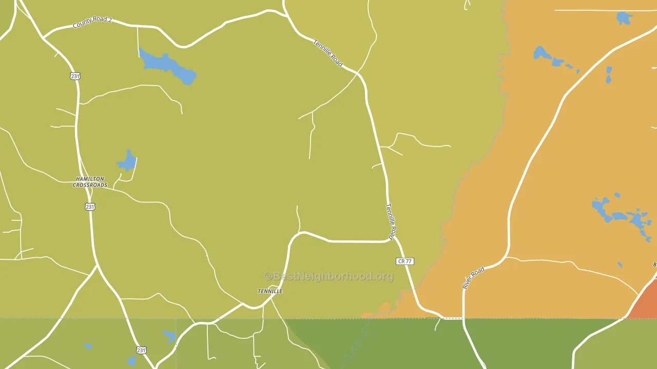 Tennille, AL block-group voter-turnout map
