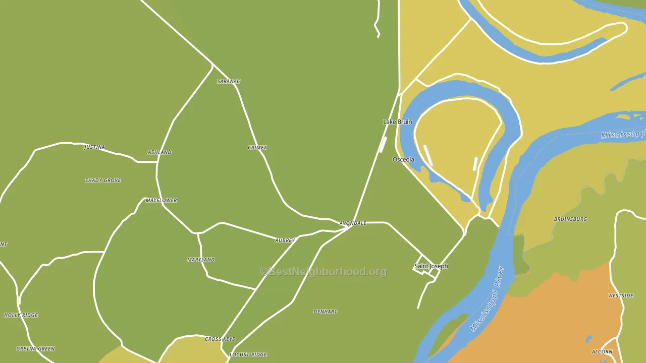 Tensas Parish, LA block-group voter-turnout map