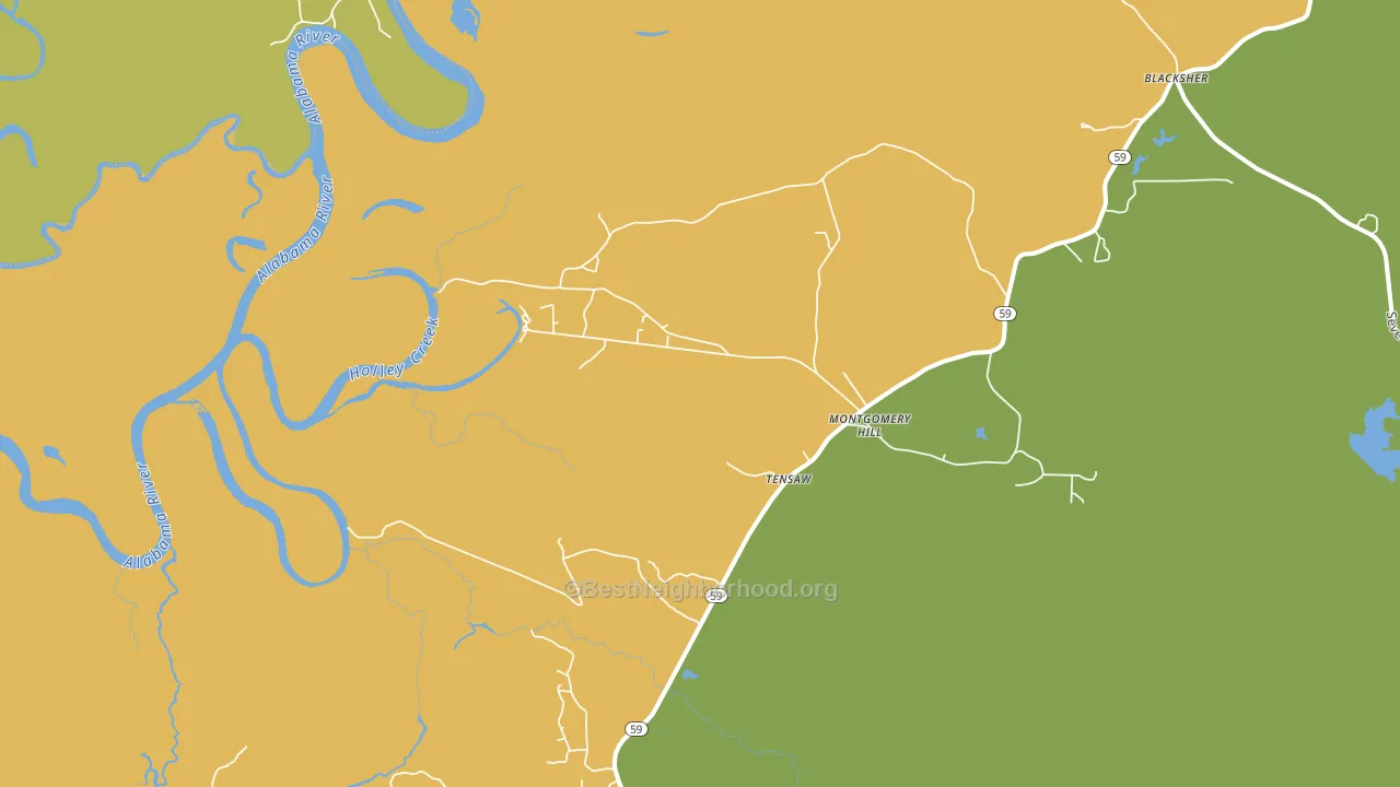 Tensaw, AL block-group voter-turnout map