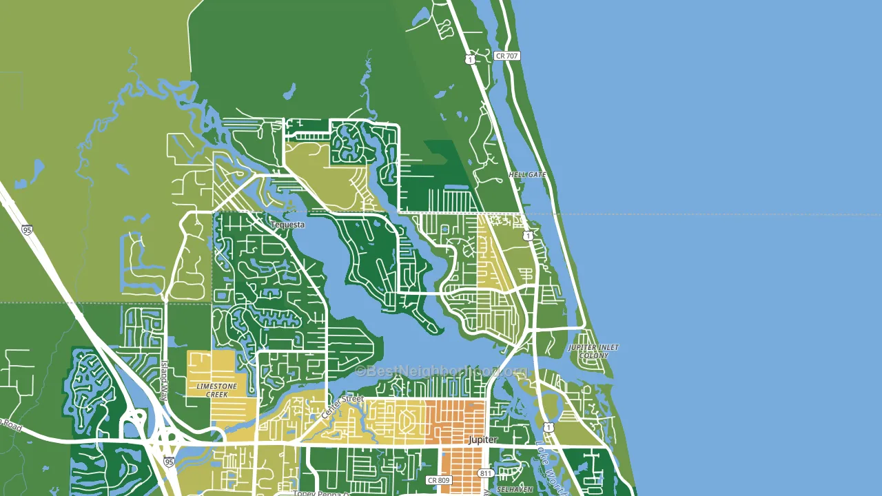 Tequesta, FL block-group voter-turnout map