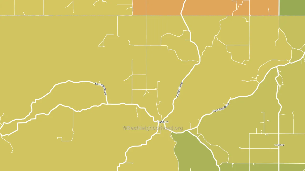 Teresita, OK block-group voter-turnout map