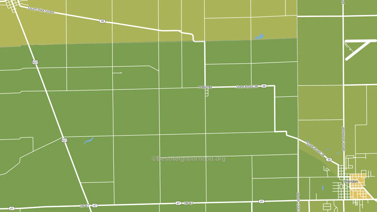 Terhune, IN block-group voter-turnout map