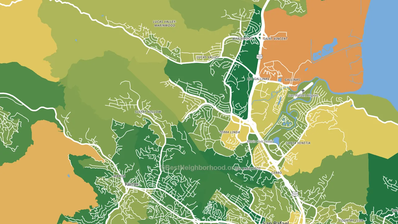 Terra Linda, San Rafael, CA block-group voter-turnout map