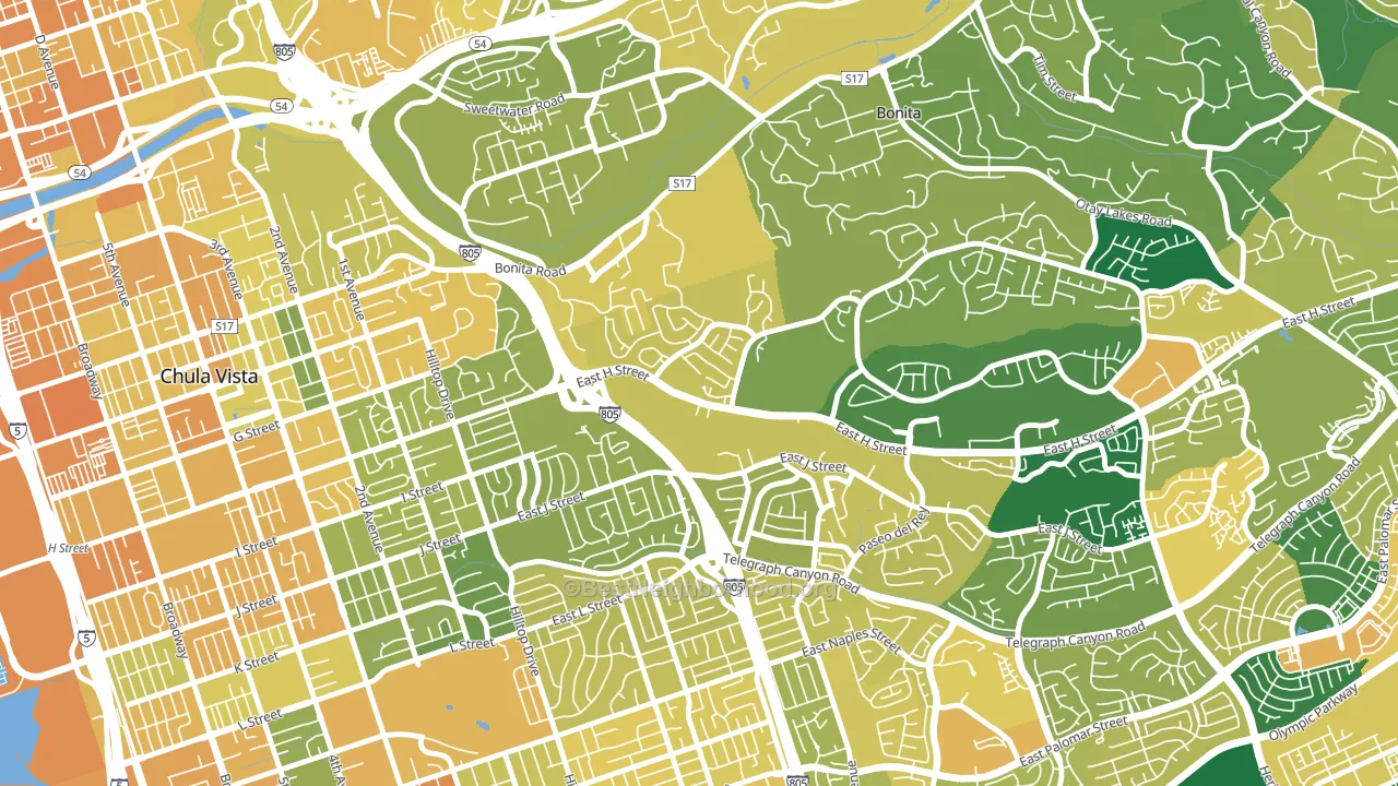 Terra Nova, Chula Vista, CA block-group voter-turnout map