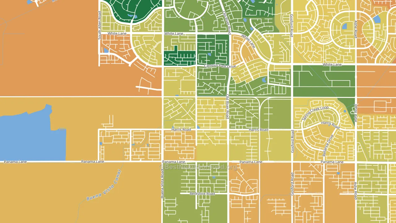 Terra Vista, Bakersfield, CA block-group voter-turnout map
