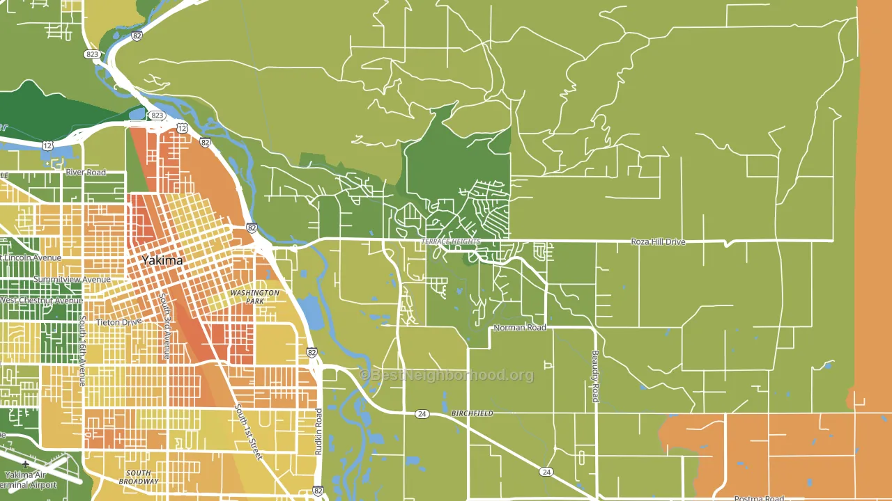 Terrace Heights, WA block-group voter-turnout map