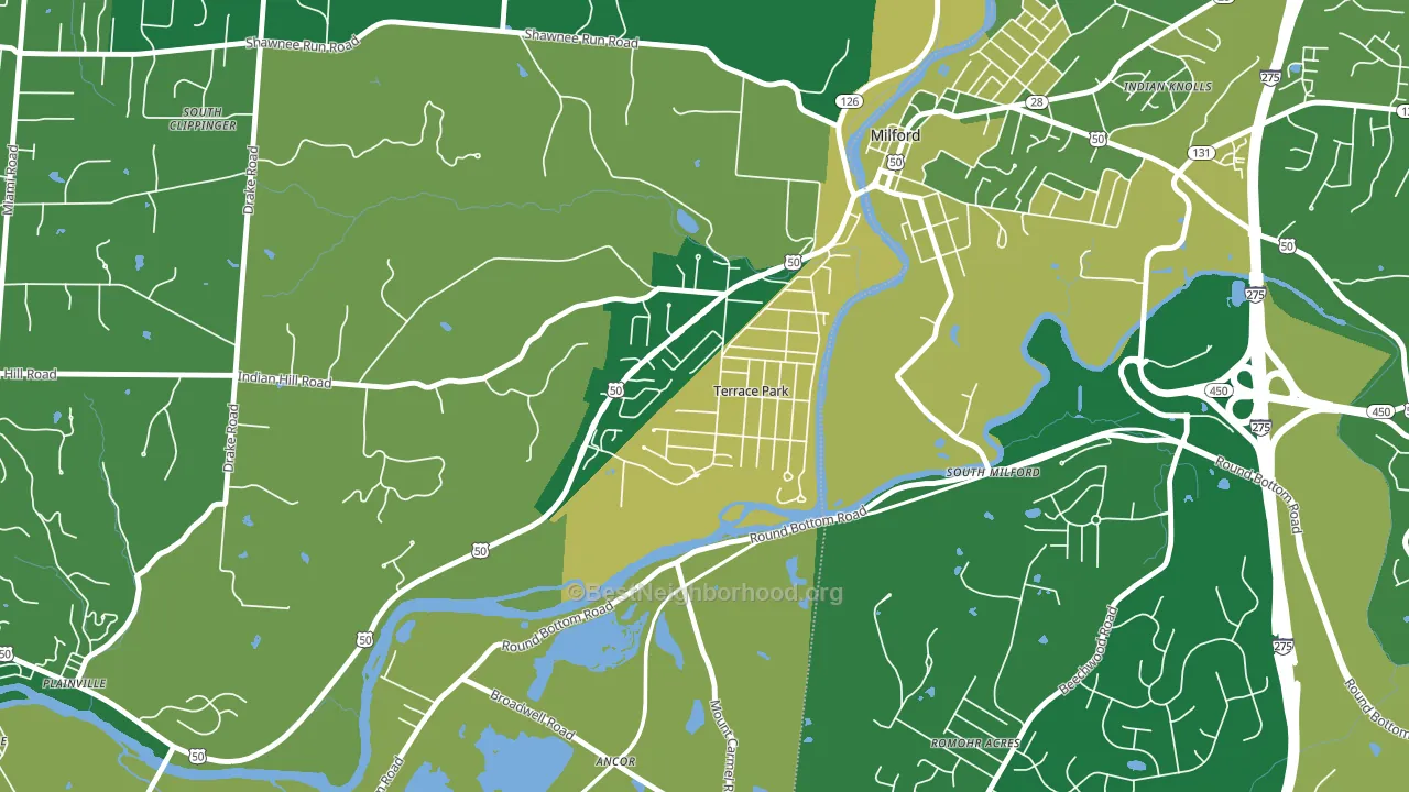 Terrace Park, OH block-group voter-turnout map