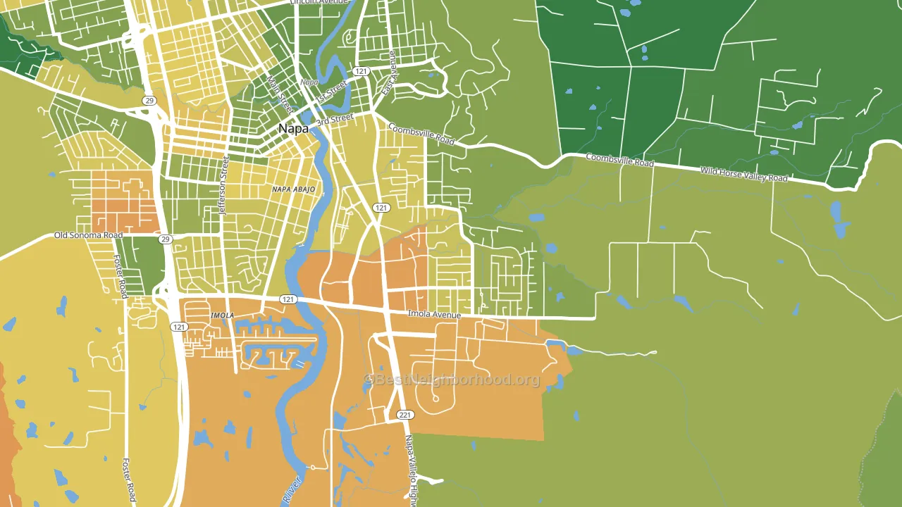 Terrace-Shurtleff, Napa, CA block-group voter-turnout map