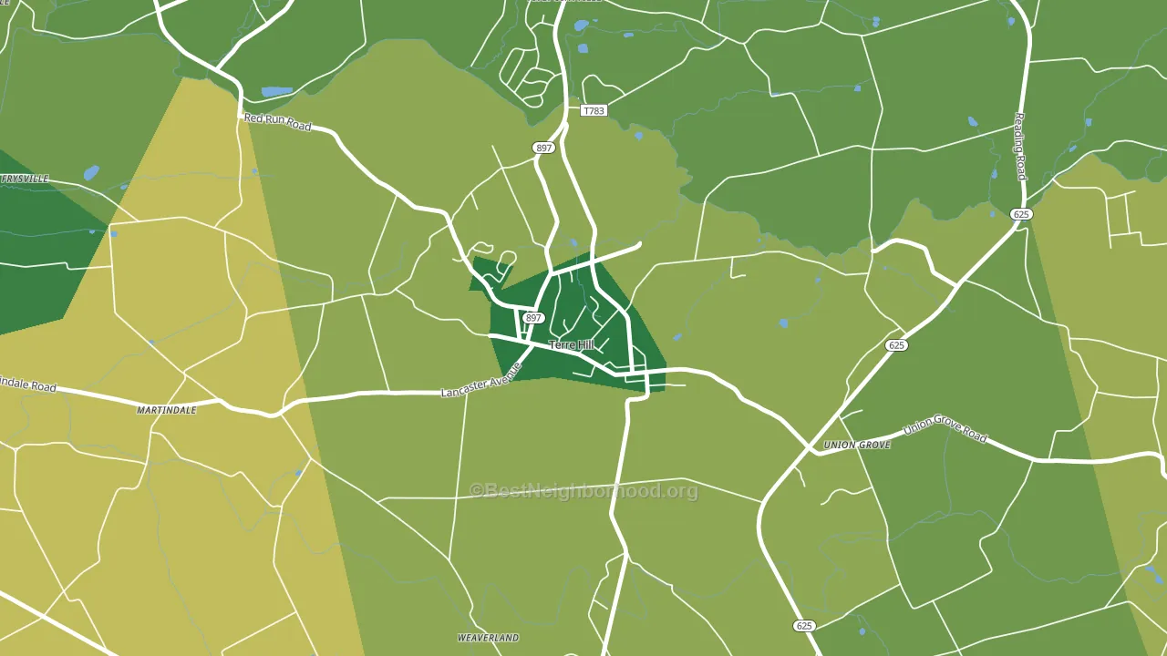 Terre Hill, PA block-group voter-turnout map