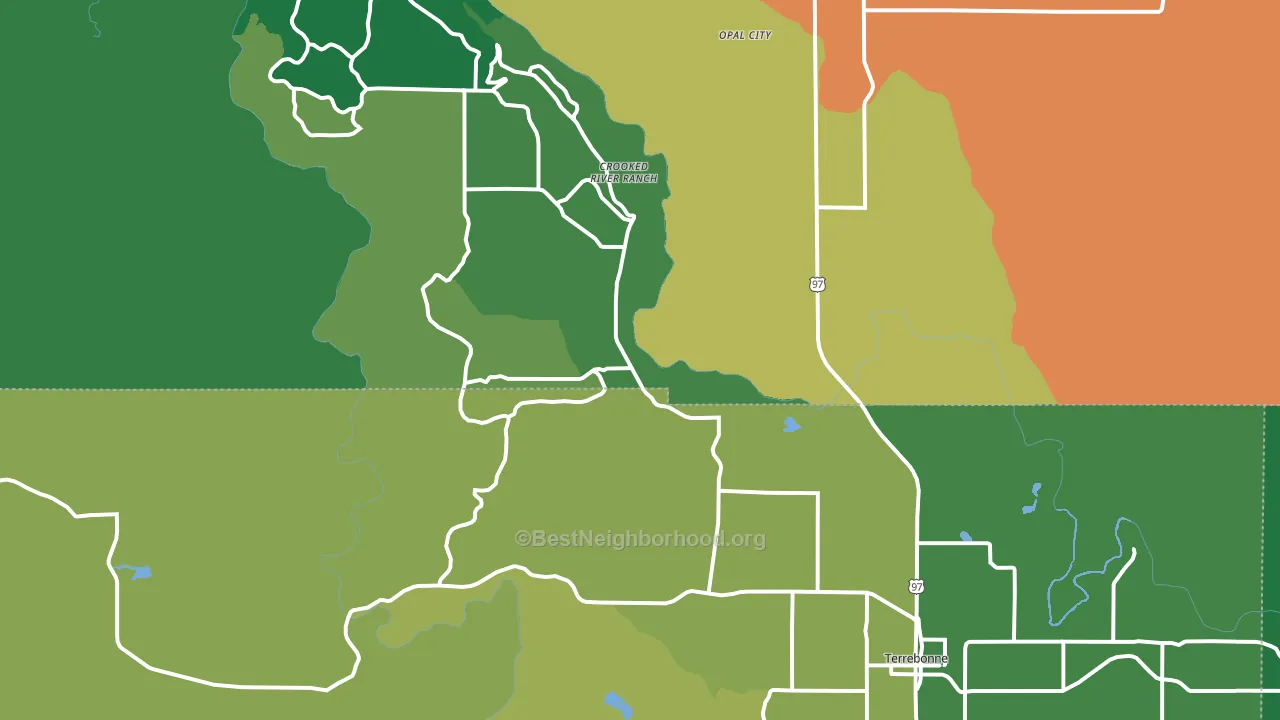 Terrebonne, OR block-group voter-turnout map