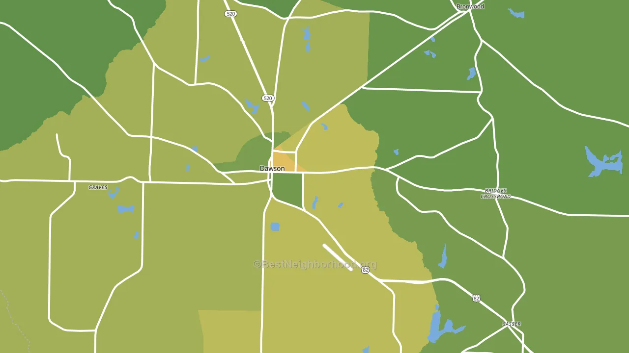 Terrell County, GA block-group voter-turnout map