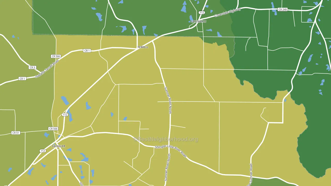 Terrell, GA block-group voter-turnout map