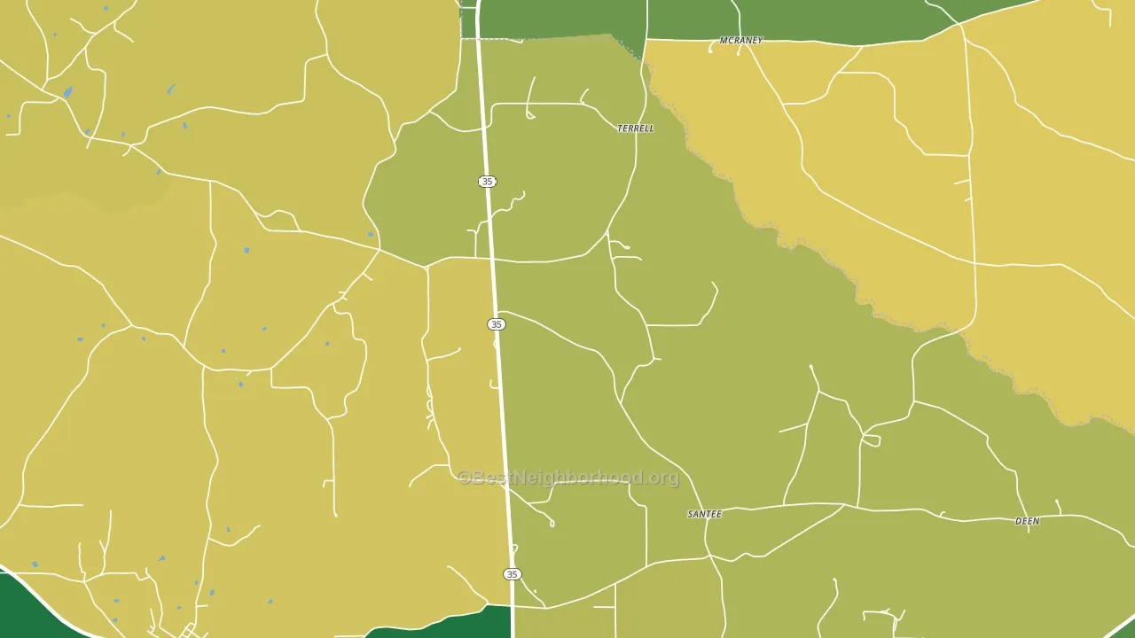 Terrell, MS block-group voter-turnout map