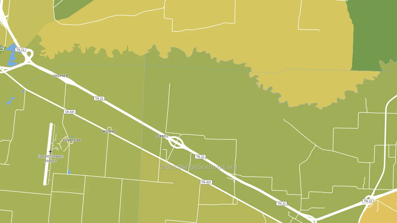Terrell, TN block-group voter-turnout map