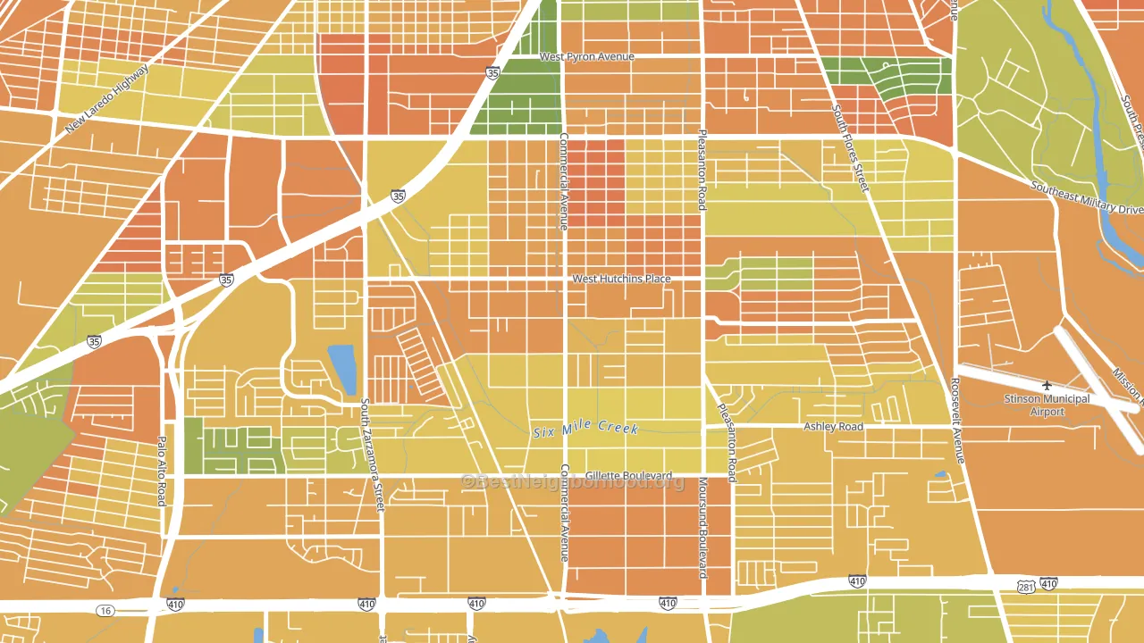Terrell Wells, San Antonio, TX block-group voter-turnout map