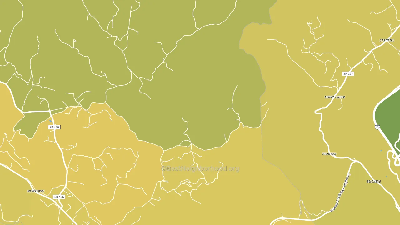 Terry Creek, TN block-group voter-turnout map
