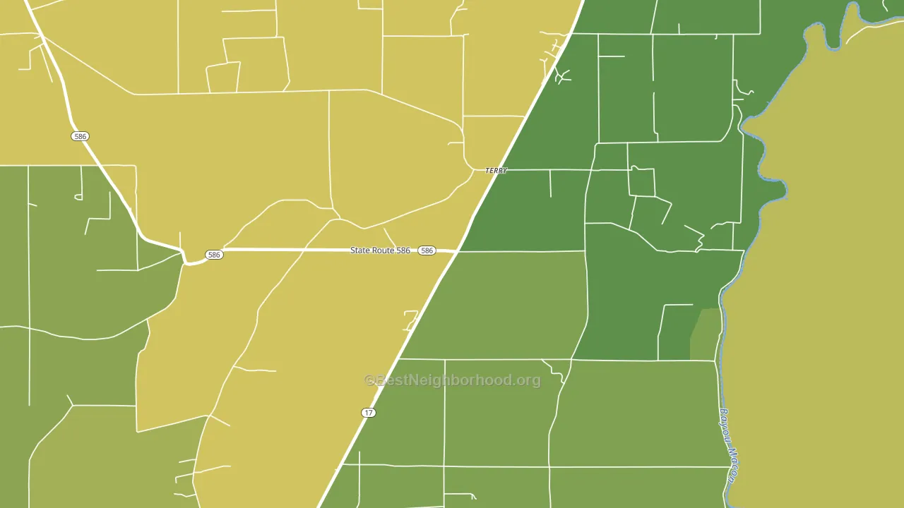 Terry, LA block-group voter-turnout map