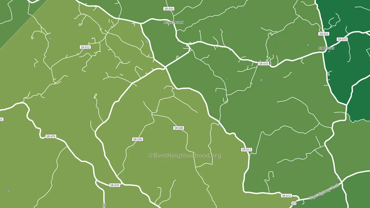 Terrys Fork, VA block-group voter-turnout map