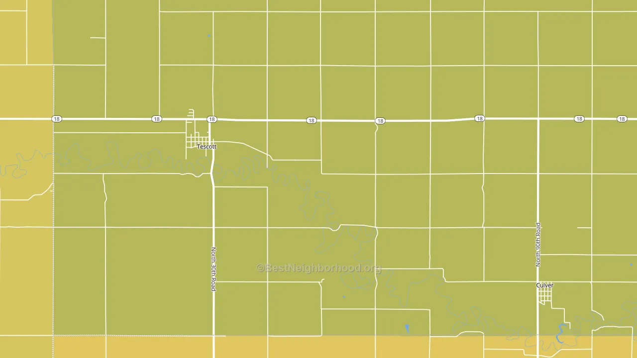 Tescott, KS block-group voter-turnout map