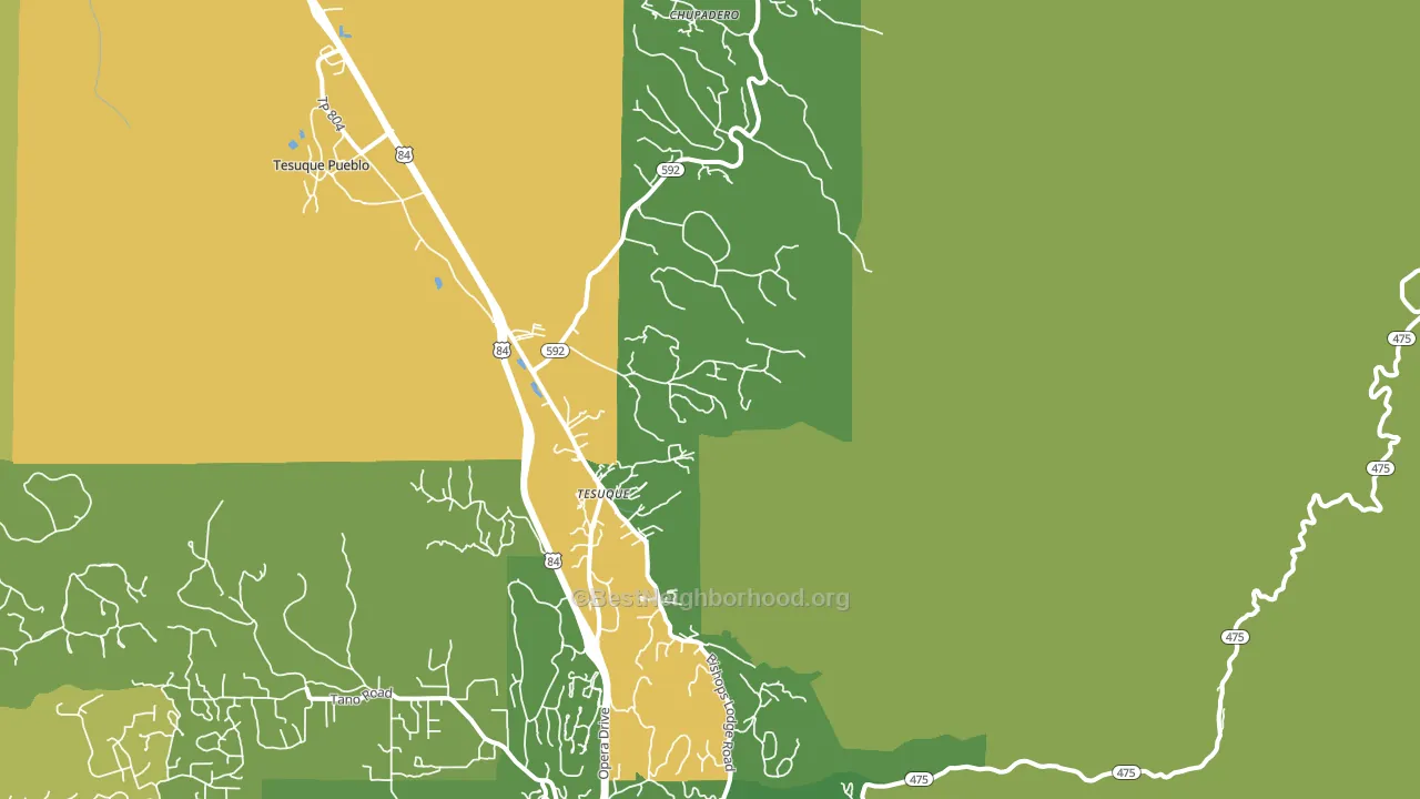 Tesuque, NM block-group voter-turnout map