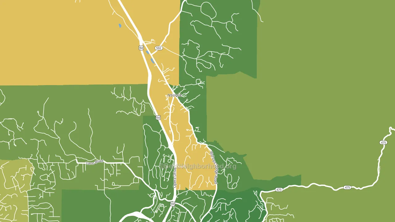 Tesuque Pueblo, NM block-group voter-turnout map