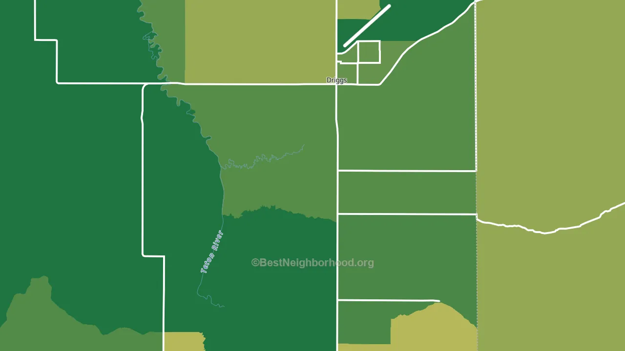 Teton County, ID block-group voter-turnout map