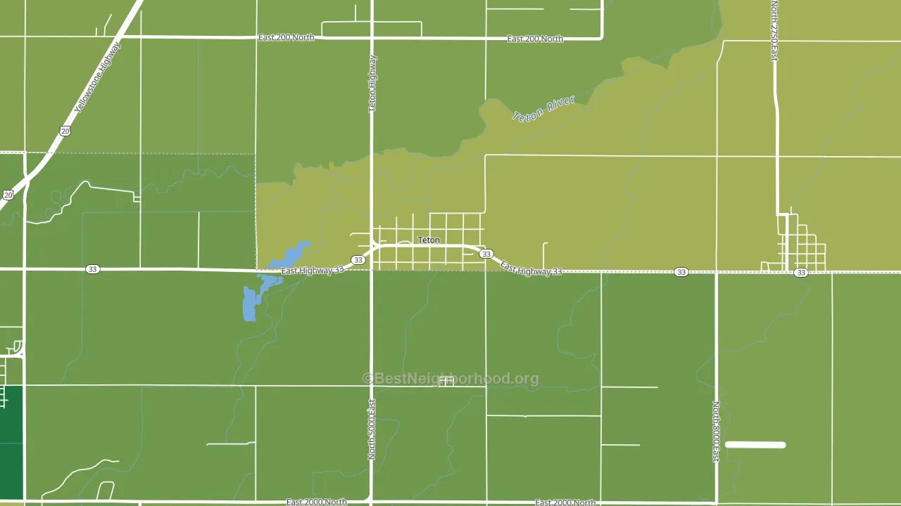 Teton, ID block-group voter-turnout map