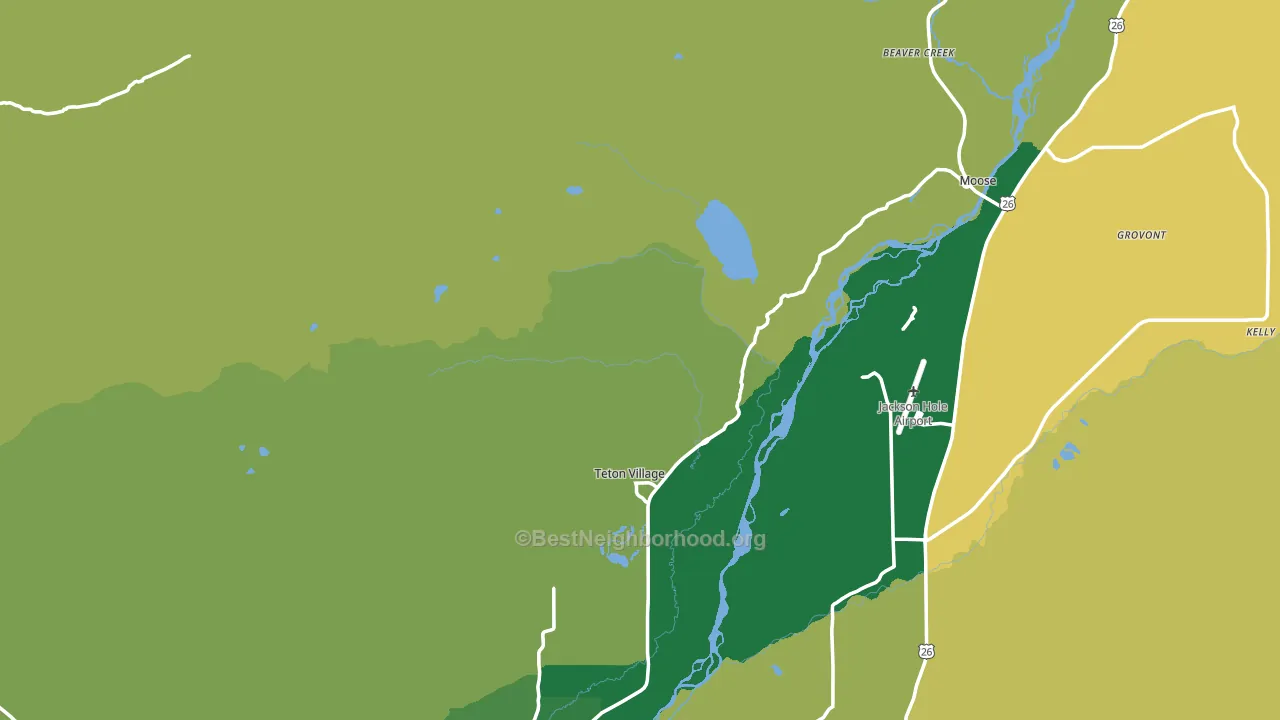 Teton Village, WY block-group voter-turnout map