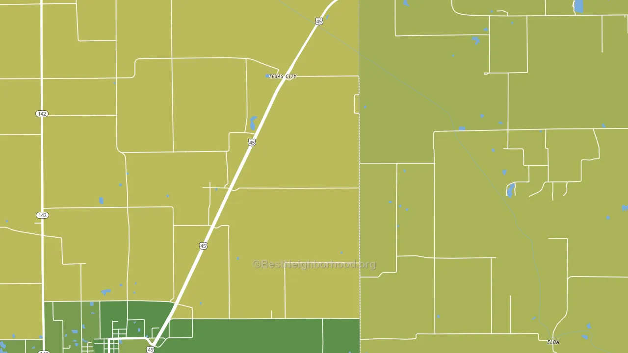 Texas City, IL block-group voter-turnout map