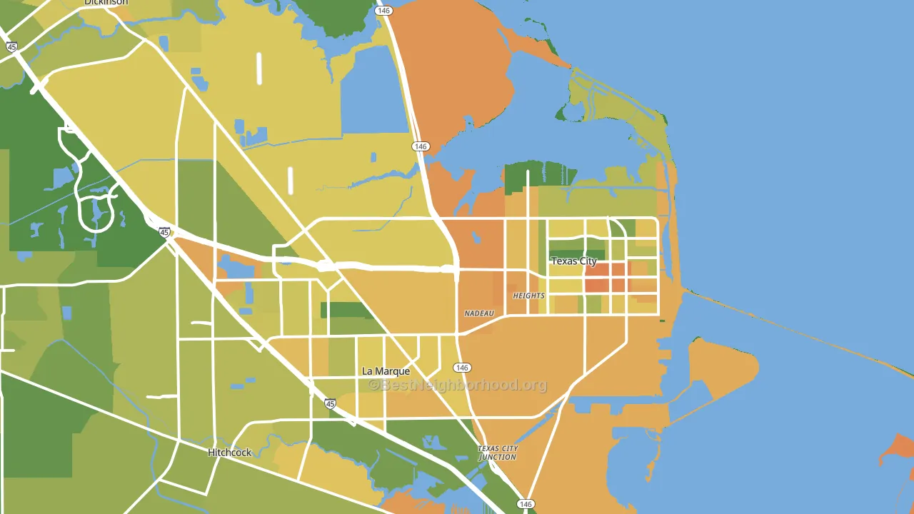 Texas City, TX block-group voter-turnout map