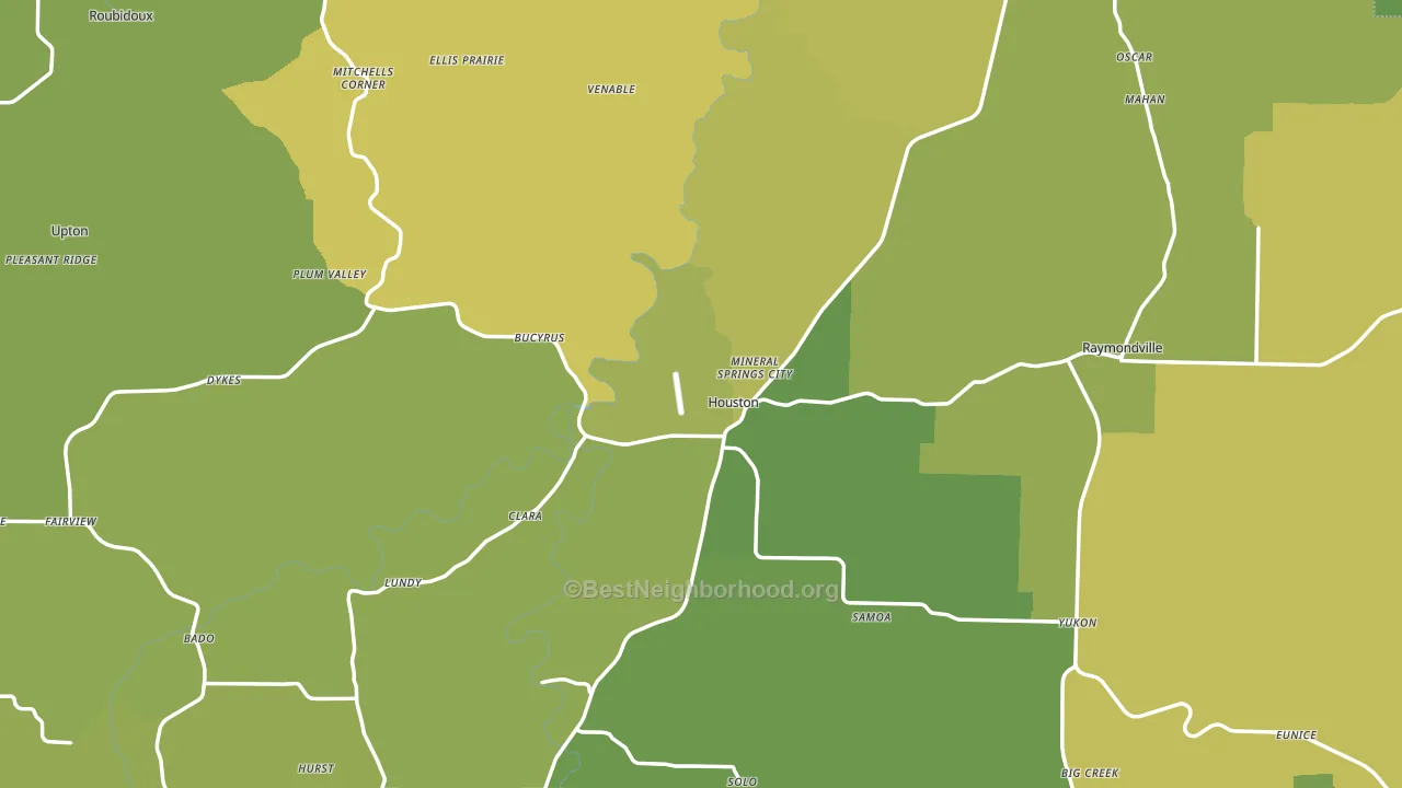 Texas County, MO block-group voter-turnout map