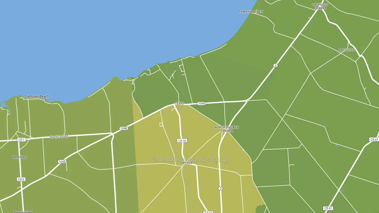 Texas, NY block-group voter-turnout map