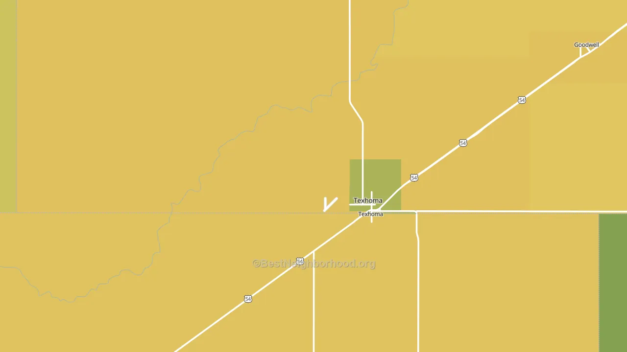 Texhoma, OK block-group voter-turnout map