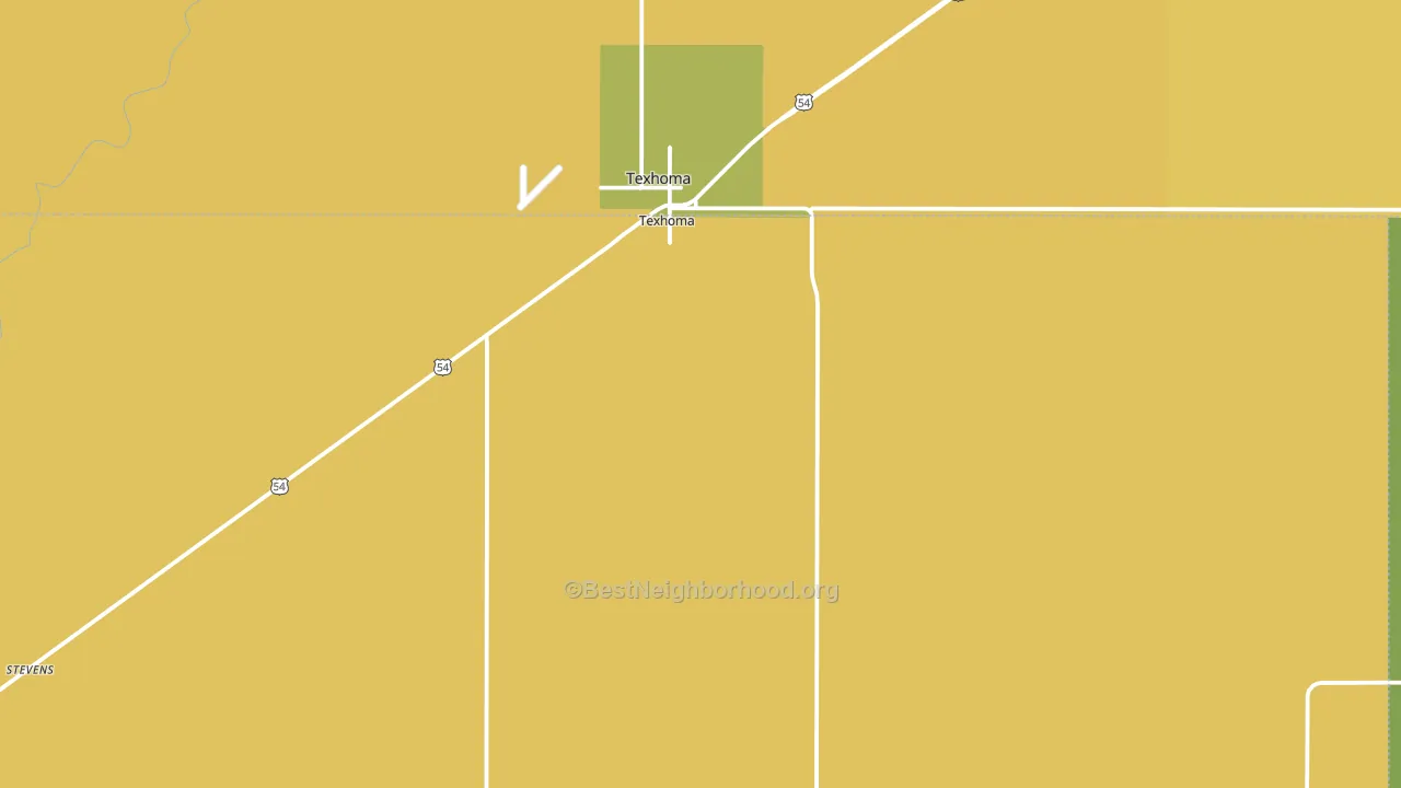Texhoma, TX block-group voter-turnout map