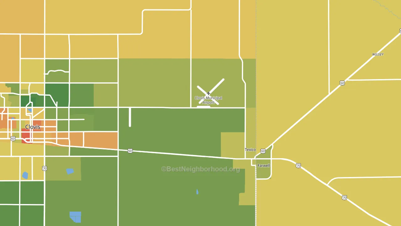 Texico, NM block-group voter-turnout map