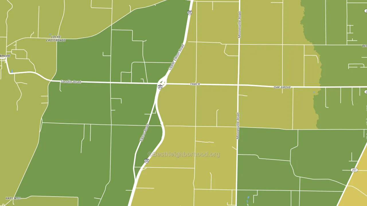 Thach, AL block-group voter-turnout map