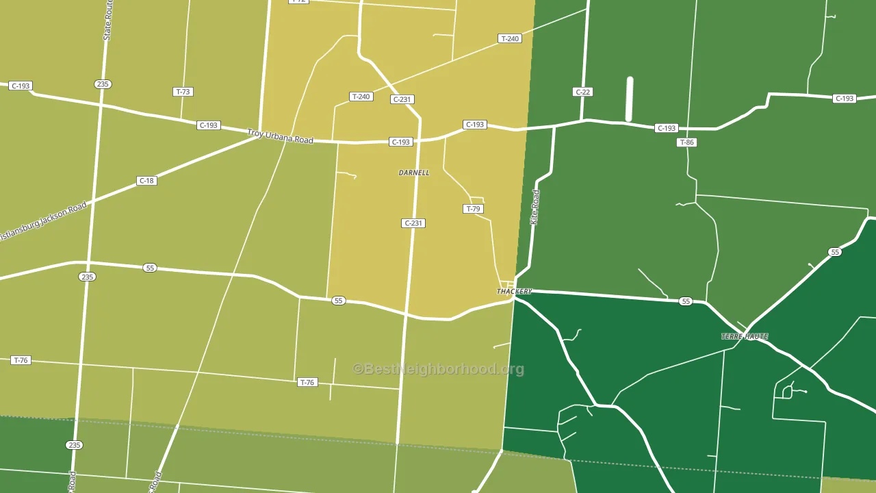 Thackery, OH block-group voter-turnout map