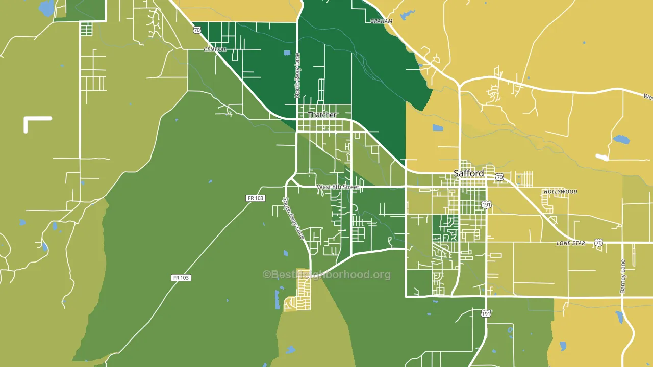 Thatcher, AZ block-group voter-turnout map
