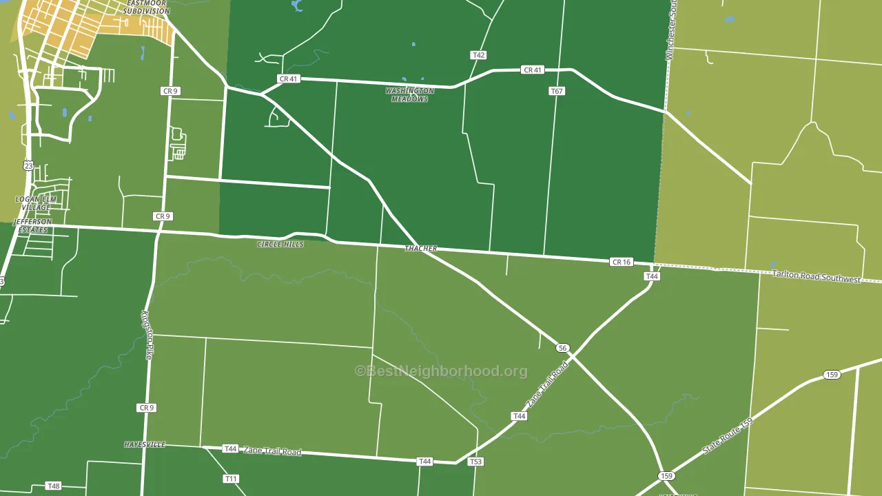 Thatcher, OH block-group voter-turnout map
