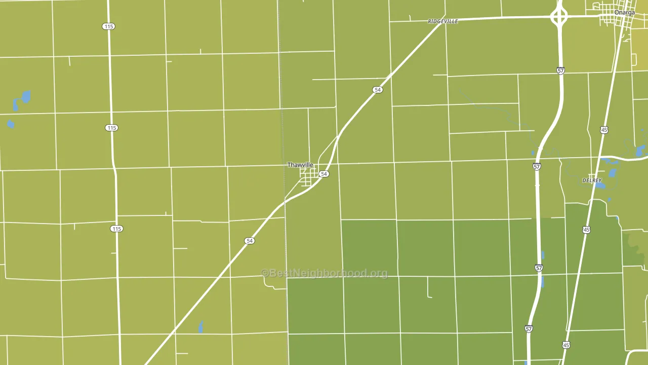 Thawville, IL block-group voter-turnout map
