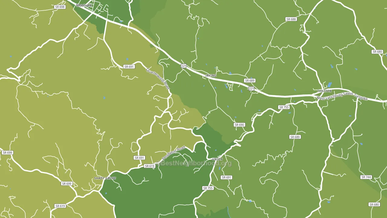 Thaxton, VA block-group voter-turnout map